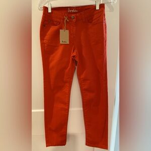 BODEN Women's Skinny Cropped WC121 Red/Orange Denim Jeans, size 2P, New